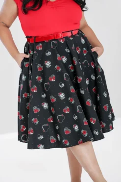 Hell Bunny Petals 50's Skirt Black Outlet