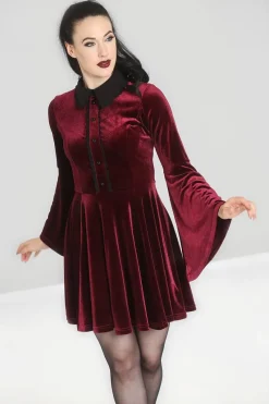 Hell Bunny Prudence Dress Wine Sale
