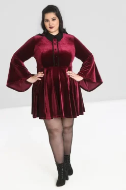 Hell Bunny Prudence Dress Wine Sale