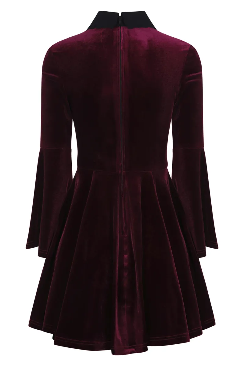 Hell Bunny Prudence Dress Wine Sale