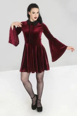 Hell Bunny Prudence Dress Wine Sale