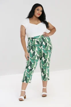 Hell Bunny Rainforest Cigarette Trousers Ivory Best
