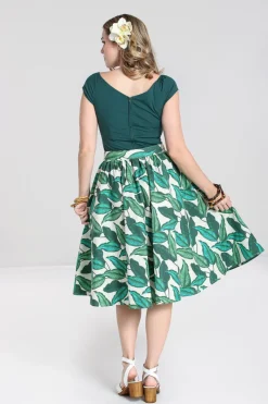 Hell Bunny Rainforest 50's Skirt Ivory Discount