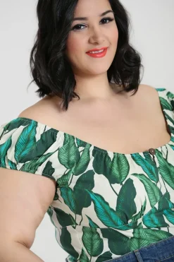 Hell Bunny Rainforest Top Ivory Outlet