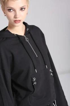 Hell Bunny Ramona Hoodie Black Online