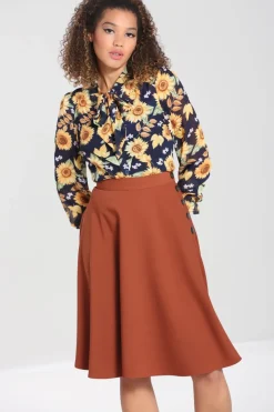 Hell Bunny Ravenwood Skirt Brown Hot