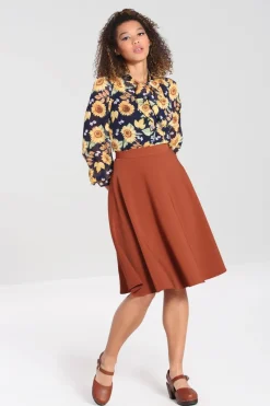 Hell Bunny Ravenwood Skirt Brown Hot