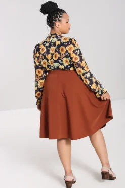 Hell Bunny Ravenwood Skirt Brown Hot