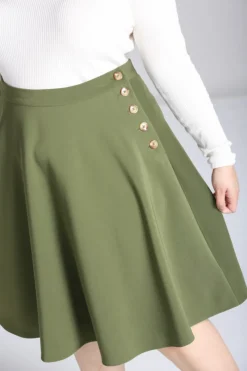 Hell Bunny Ravenwood Skirt Khaki Sale