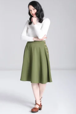 Hell Bunny Ravenwood Skirt Khaki Sale