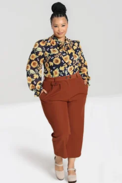 Hell Bunny Ravenwood trousers Brown Outlet