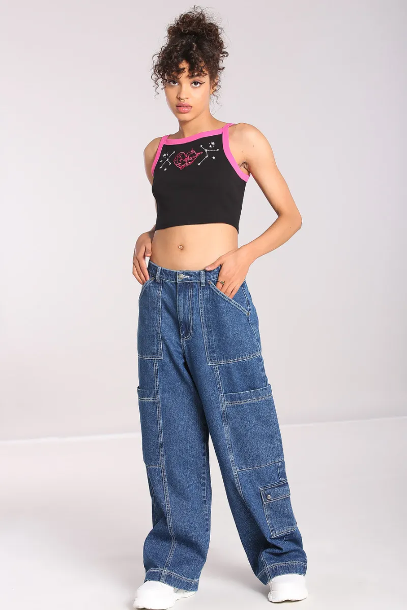 Hell Bunny Reese Jeans Blue Online