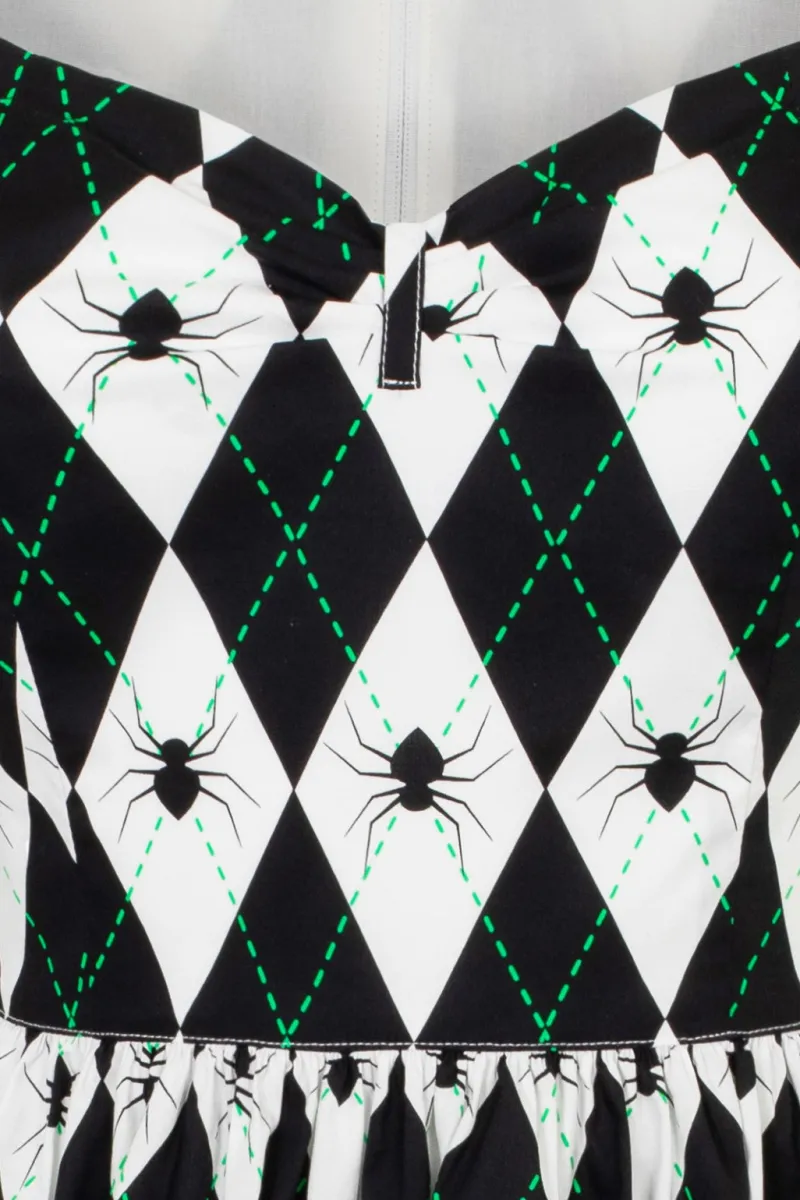 Hell Bunny Regina Dress Black/White Hot