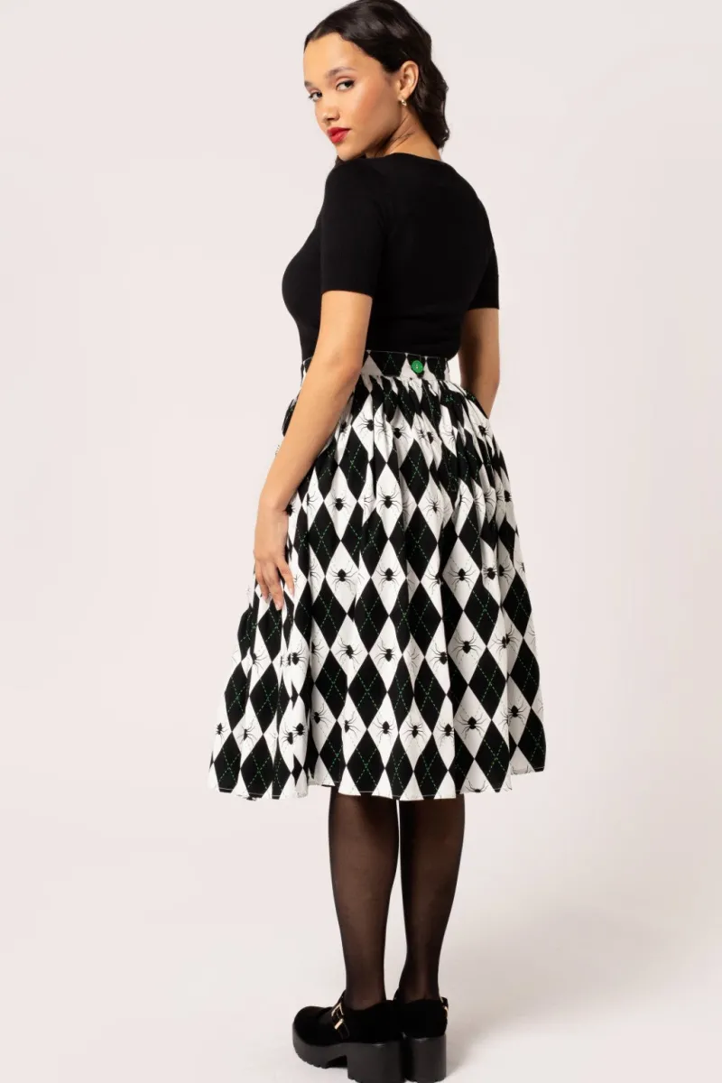 Hell Bunny Regina Skirt Black/White Discount