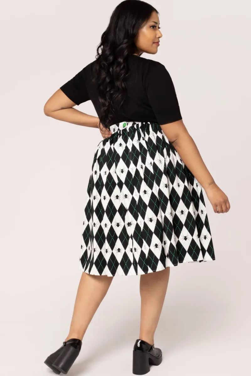 Hell Bunny Regina Skirt Black/White Discount