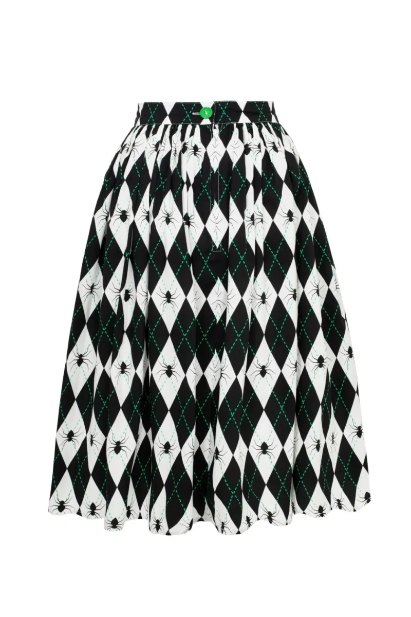 Hell Bunny Regina Skirt Black/White Discount