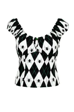 Hell Bunny Regina Top Black/White Best