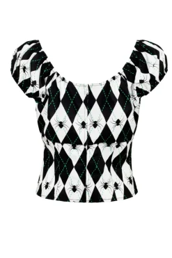 Hell Bunny Regina Top Black/White Best