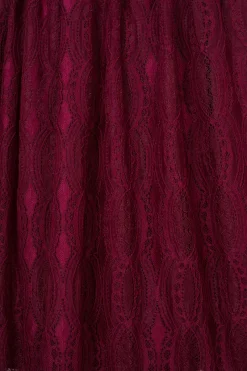 Hell Bunny Rhea Skirt Burgundy Hot