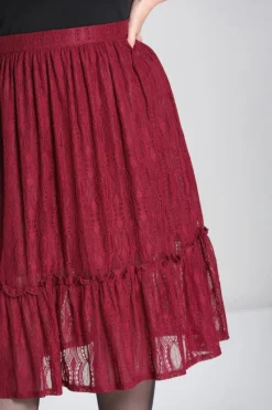 Hell Bunny Rhea Skirt Burgundy Hot