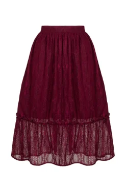 Hell Bunny Rhea Skirt Burgundy Hot