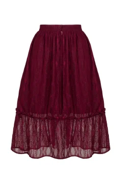 Hell Bunny Rhea Skirt Burgundy Hot
