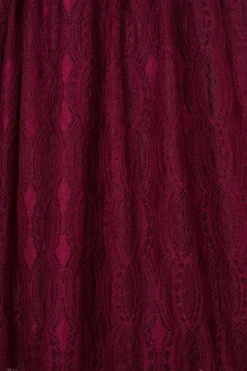 Hell Bunny Rhea Skirt Burgundy Hot