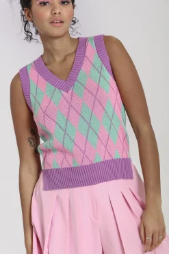 Hell Bunny Rhombus Vest MultiColour Outlet