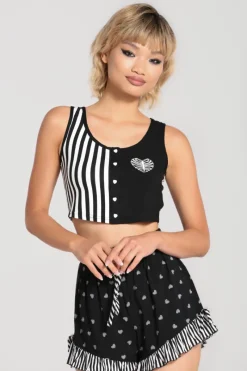 Hell Bunny Ribcage Crop Top Black Best