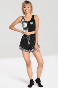 Hell Bunny Ribcage Crop Top Black Best