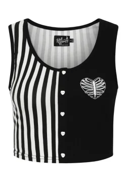 Hell Bunny Ribcage Crop Top Black Best