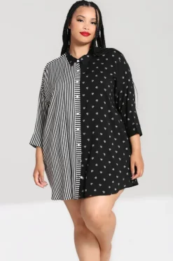 Hell Bunny Ribcage Oversized Shirt Black Outlet