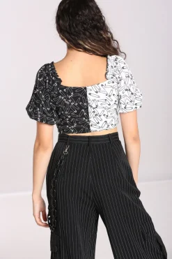 Hell Bunny Safety Pin Crop Top Black