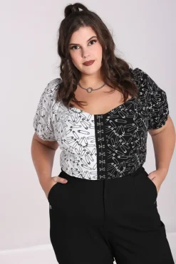 Hell Bunny Safety Pin Crop Top Black