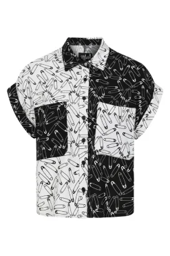 Hell Bunny Safety Pin Shirt Black Best