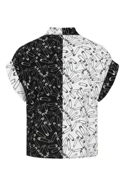 Hell Bunny Safety Pin Shirt Black Best