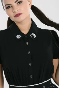 Hell Bunny Samara Blouse Black Hot