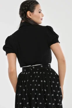 Hell Bunny Samara Blouse Black Hot
