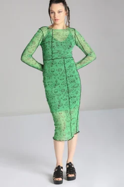 Hell Bunny Scully Dress Green Clearance
