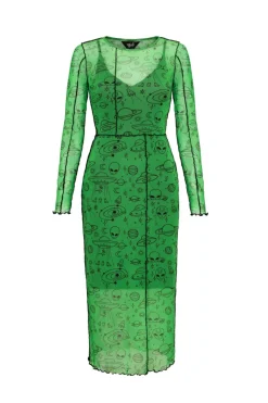 Hell Bunny Scully Dress Green Clearance