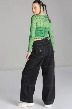 Hell Bunny Scully Top Green Clearance