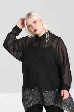 Hell Bunny Secret Gate Tunic Black Outlet