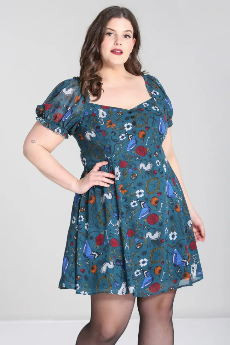 Hell Bunny Sianna Mini Dress Teal Best