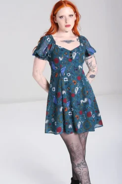 Hell Bunny Sianna Mini Dress Teal Best