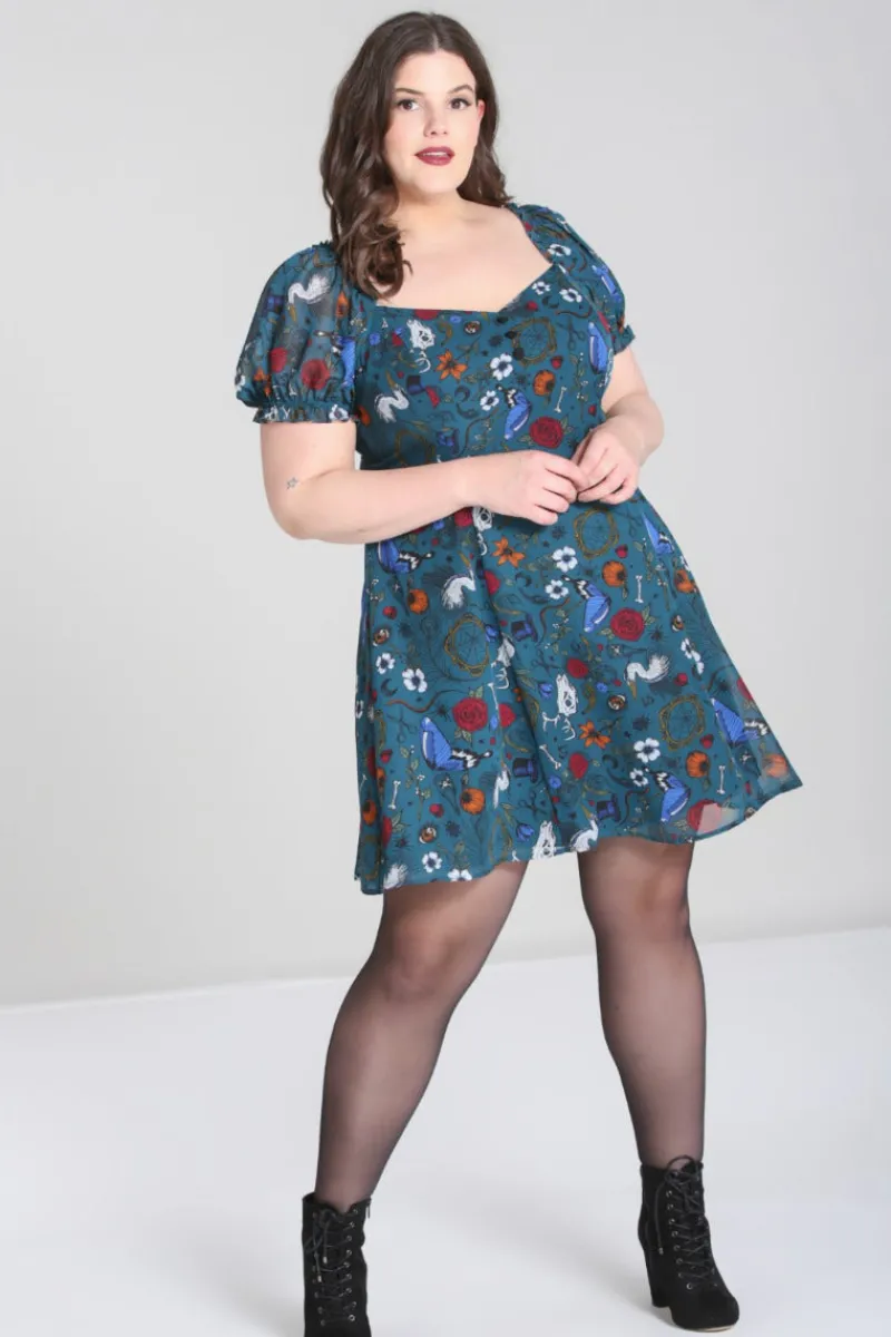 Hell Bunny Sianna Mini Dress Teal Best