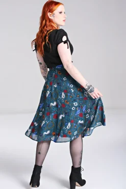 Hell Bunny Sianna Skirt Teal Outlet