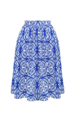 Hell Bunny Sicily Skirt Blue