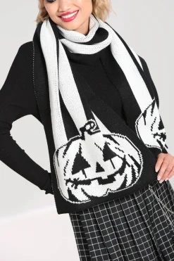 Hell Bunny Skelli Scarf Black/White Hot