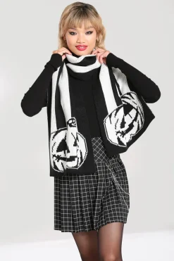 Hell Bunny Skelli Scarf Black/White Hot