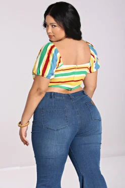 Hell Bunny Solange Crop Top MultiColour Sale